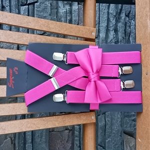 New Men's Bow Tie and Suspenders
